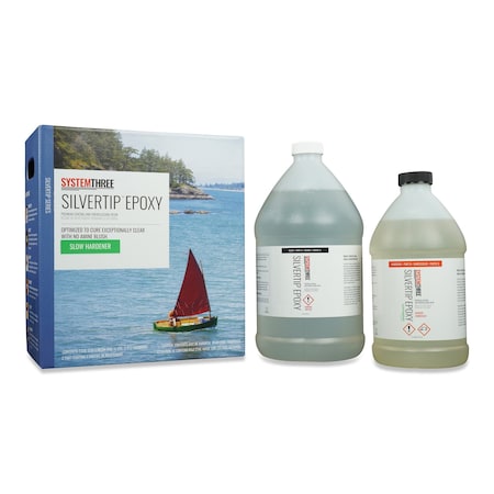 System Three Resins SilverTip Epoxy Resin with Slow Hardener, 1.5 Gallon Kit 0901K46